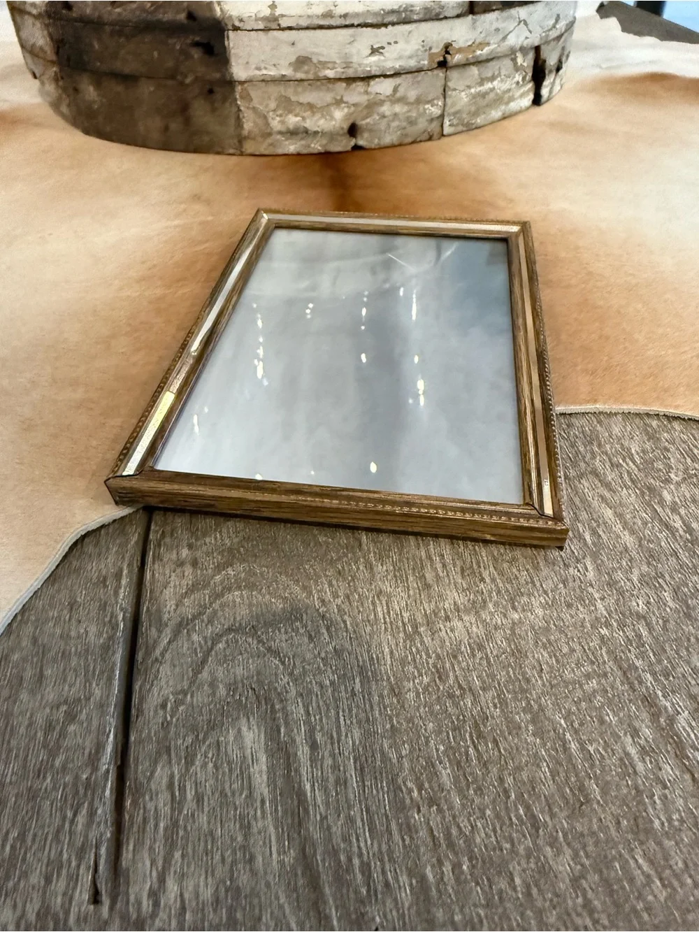 Vintage Small Faux Wood Picture Frame
